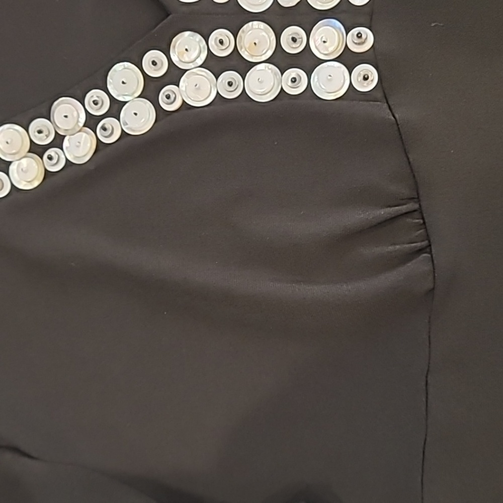 Ruby Rd. Button Stud Pullover Vneck Top Black Lar… - image 6